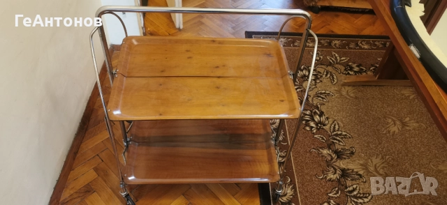 Помощна масичка за сервиране-сгъваема-на колела, снимка 2 - Маси - 52720809