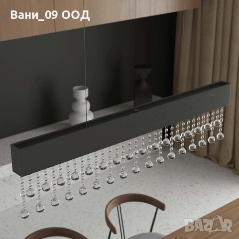 Луксозен полилей със стъклени кристали, снимка 3 - Полилеи - 53859331