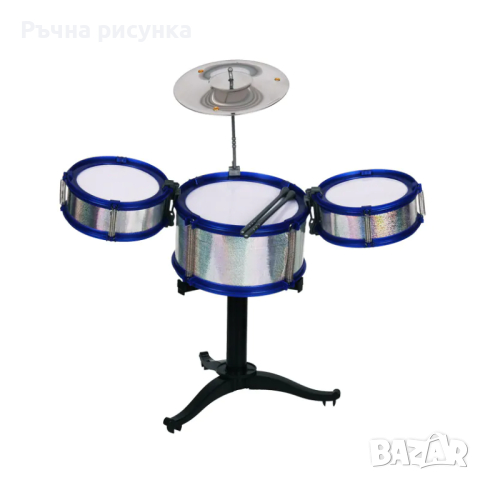 Комплект барабани с чинел /на стойка/, снимка 1 - Музикални играчки - 45011178