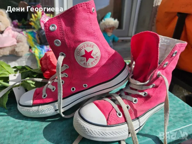 Converse All Stars високи розови кецове , снимка 4 - Кецове - 49512966