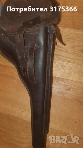 Много рядък кожен калъф кобур за пистолет Люгер P04 Luger navy или Швейцарският вариант Парабелум, снимка 5 - Бойно оръжие - 52682340