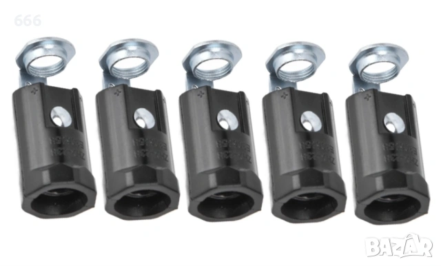 Комплект от 9 фасунги E12, бакелит.