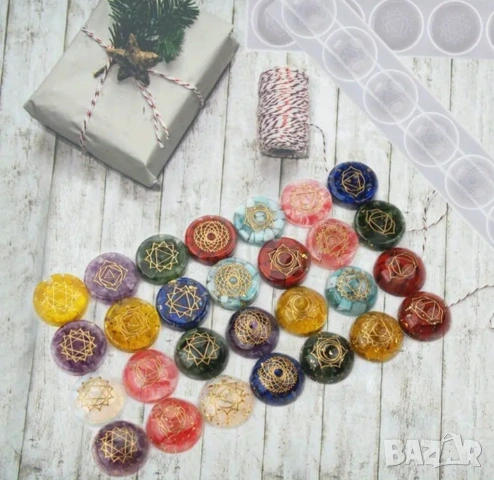 Молдове комплект 2 броя камъни за чакри, снимка 2 - Форми - 53646031