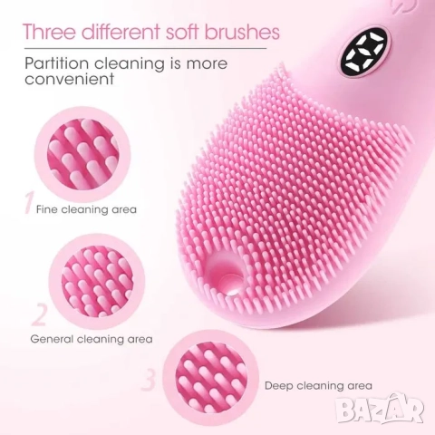 Електрическа високочестотна силиконова четка за лице, топлинна функция, снимка 6 - Други - 52168127