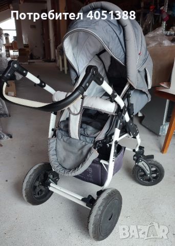 Бебешка количка 3в1 Zipp adbor цвят светло сиво/бяло, снимка 3 - Детски колички - 45555672