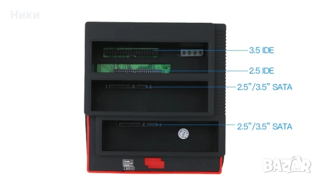 Докинг станция за твърд диск Многофункционална 2.5/3.5" IDE&SATA база за твърд диск USB 3.0 , снимка 7 - Други - 54292891