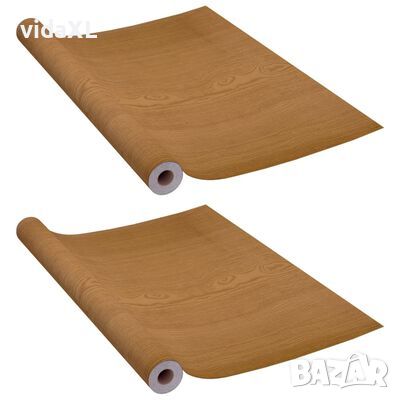 vidaXL Самозалепващо фолио за врати, 2 бр, светъл дъб, 210x90 см, PVC(SKU:146114, снимка 1 - Други стоки за дома - 46246511