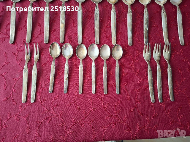 Антикварни посребрени прибори Esm 100, снимка 3 - Антикварни и старинни предмети - 53316452