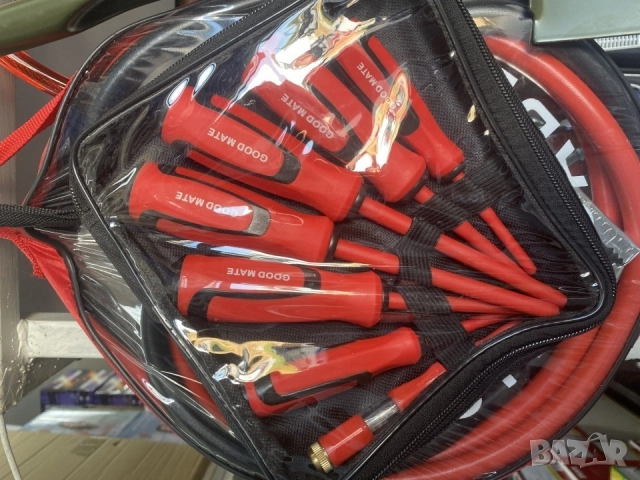 Комплект от 6 броя Изолирани отвертки, червени + Фазомер