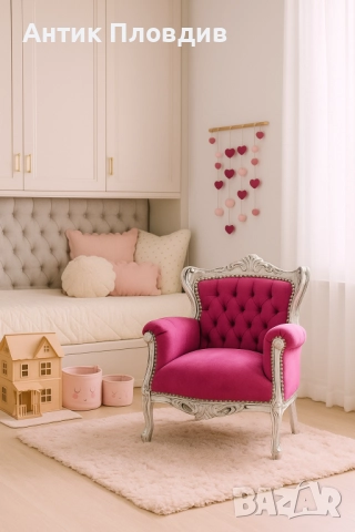 Детски фотьойл барок "Кенди", снимка 2 - Дивани и мека мебел - 30883804