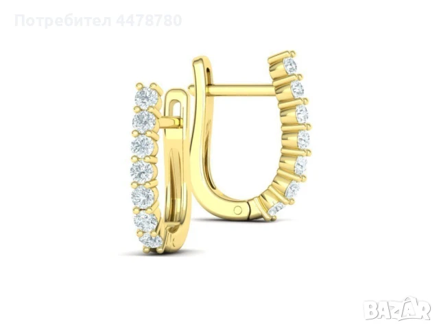 Обеци с 2мм VS Диаманти, снимка 3 - Обеци - 50720196