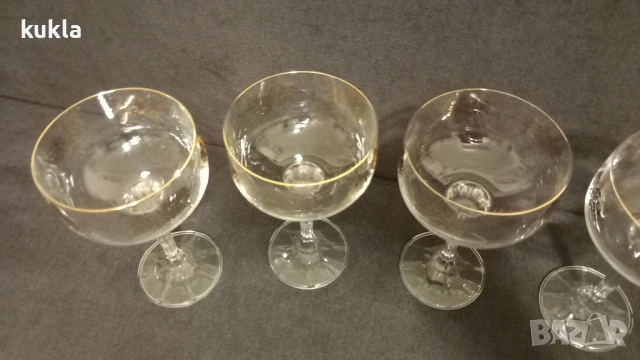 Кристални чаши за шампанско серия Флора, снимка 5 - Чаши - 53686891
