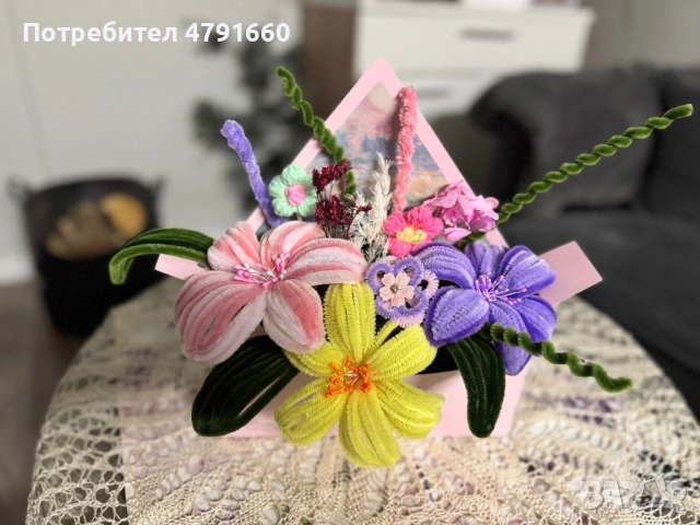 Ръчно изработен букет за всеки повод, снимка 3 - Изкуствени цветя - 54140239