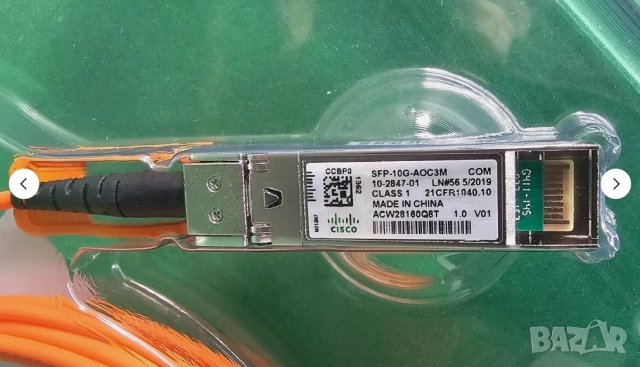 Cisco SFP+, 10G, 3 метра - AOC /активен оптичен кабел/, снимка 5 - Други - 52510810