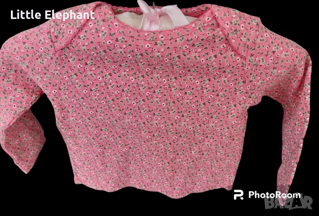 Блузка с дълъг ръкав за 12-18 мес мом малки кафеви и розови цветчета,колекция"Flowers",Англия/нова