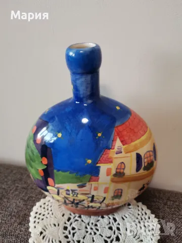 Порцеланово шише Handpainted, Denmark, снимка 3 - Антикварни и старинни предмети - 48549054