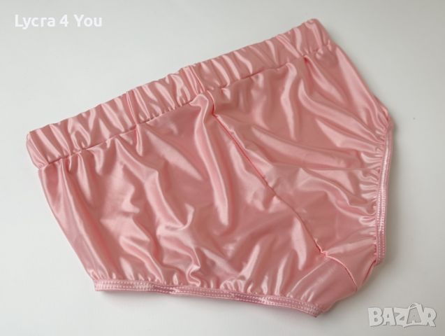 S/M розови супер лъскави дамски сатенени бикини/полубоксер, снимка 10 - Бельо - 45307274