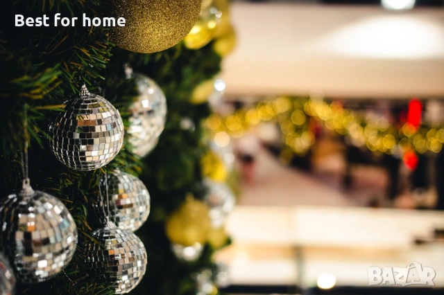 Пакет от 4 огледални диско топки с диаметър 10 см, сребърни висящи топки , снимка 3 - Други - 54090694