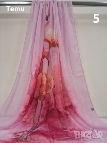 Дамски шал с флорални шарки 1.80х0.90см, снимка 4 - Шалове - 46411703