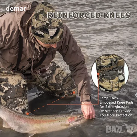 UNISPO Неопренови ботуши до кръста, подсилен колан за кръста и подложки за коленете, XS, снимка 5 - Екипировка - 49708546