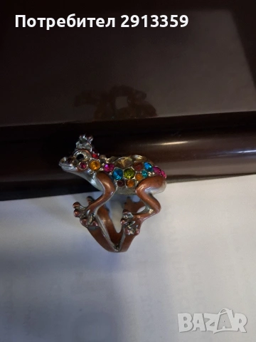 дизайнерски пръстен жаба, снимка 3 - Бижутерийни комплекти - 53107309
