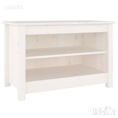 vidaXL Пейка за обувки бяла 70x38x45,5 см масивна борова дървесина（SKU:813770