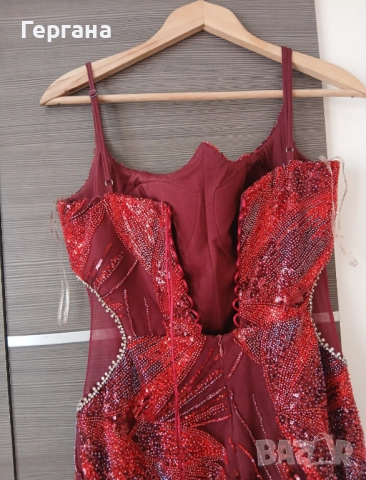 Бална рокля с пера, снимка 2 - Рокли - 52428214