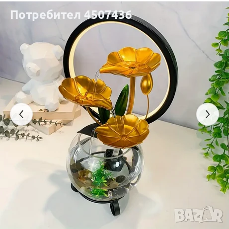 2025 Комплект USB захранван декоративен фонтан с аквариум и LED светление, снимка 5 - Декорация за дома - 51166608