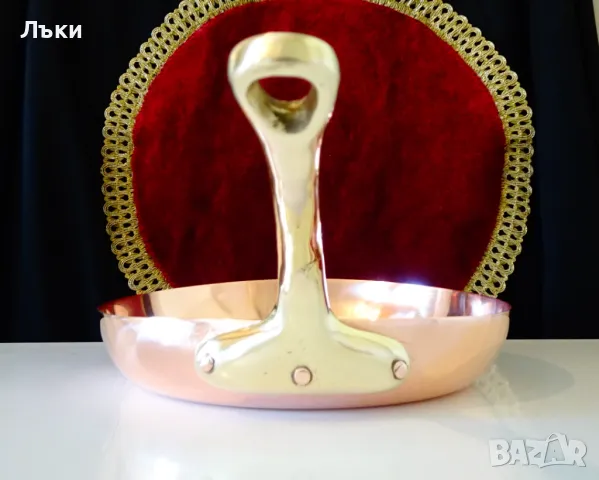 Меден тиган,чиста червена мед 750 гр. , снимка 4 - Антикварни и старинни предмети - 50380253