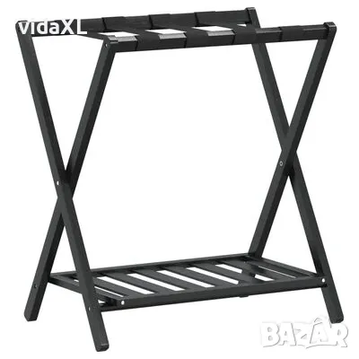 vidaXL Поставка за куфари, черна, 68x38x58 см, бамбук(SKU:356366), снимка 1 - Други - 49196945