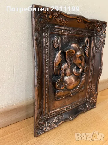 Метална картина със слон, снимка 2 - Картини - 49958494