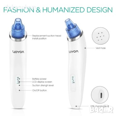Вакуумен уред за премахване на черни точки и почистване на пори с LCD дисплей, снимка 6 - Други - 53239969