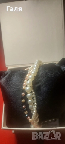 Гривни от перли и  естествени камъни//Комплект гривна и колие с пеперуда, снимка 2 - Колиета, медальони, синджири - 51428554