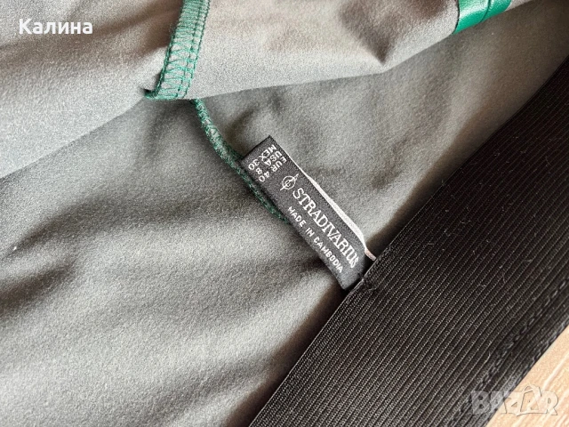 ЧИСТО НОВ Зелен кожен панталон Stradivarius, снимка 7 - Панталони - 50446240