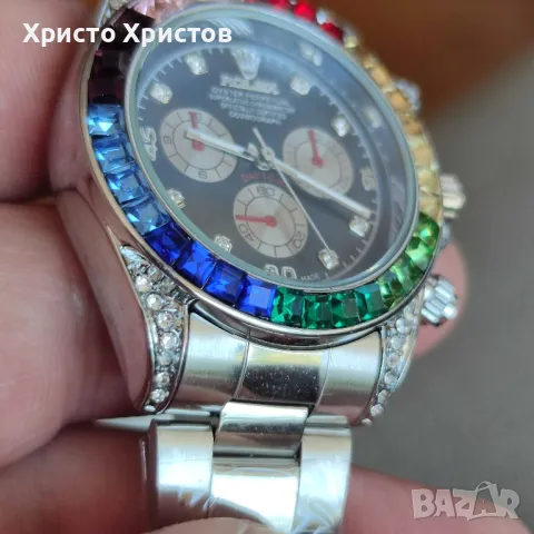 Мъжки луксозен часовник Rolex Daytona Rainbow 🌈 Steel , снимка 11 - Мъжки - 47008744