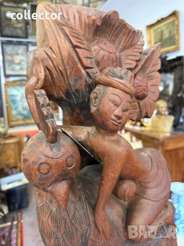 Стара индонезийска дървена скулптура. №8069, снимка 9 - Антикварни и старинни предмети - 54062088