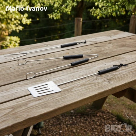 Градинско барбекю на колела, емайлирана стомана, 4 степени + Подарък 3 прибора, снимка 10 - Барбекюта - 53380001