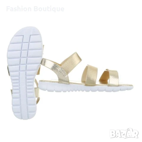 Олекотени златисти сандали, снимка 5 - Сандали - 51247919