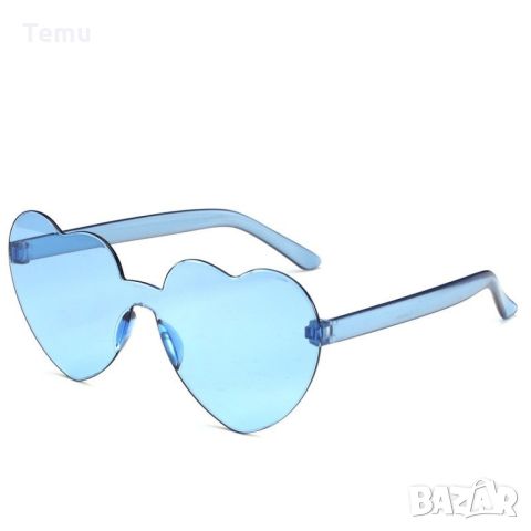 Водоустойчиви дамски очила подходящи за плаж и стъкла във формата на сърца : Цвят > Червен, снимка 1 - Слънчеви и диоптрични очила - 45688834