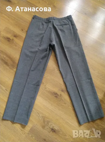 Много хубав мъжки панталон от костюм, сив, размер L-XL, перфектен, снимка 3 - Панталони - 50325409