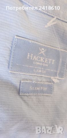 Hackett  Slim Fit Len Mens Size L ОРИГИНАЛ!  Мъжка Ленена Риза!, снимка 12 - Ризи - 45715395