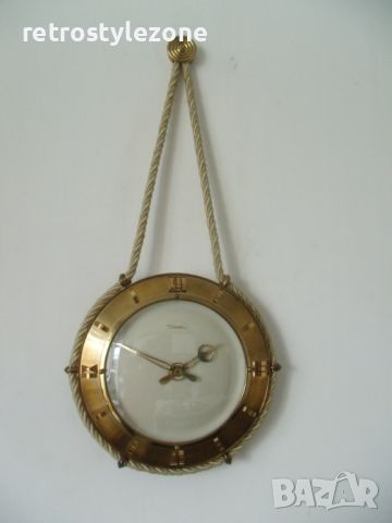 № 7484 стар стенен часовник - Diehl   - кварцов механизъм   - работещ  - метал / месинг , стъкло  - 