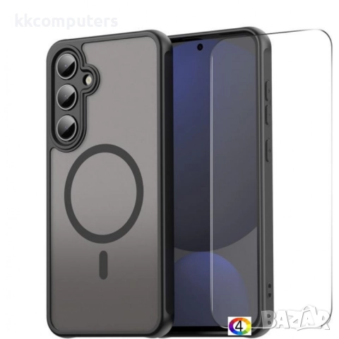 Samsung Galaxy S25 FE ENKAY PC + TPU/ MagSafe Удароустойчив Калъф и Протектор от закалено стъкло