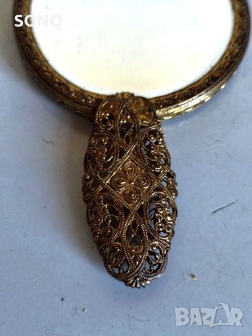 Страхотно Старо Позлатено Филигранено Огледалце, снимка 2 - Антикварни и старинни предмети - 53599653