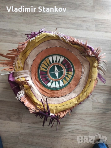 Африкански пуф/табуретка - кожен, снимка 2 - Дивани и мека мебел - 53771903