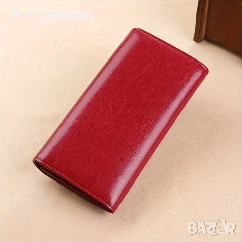 Голям кожен портфейл с анти-кражба RFID - телешка кожа, снимка 2 - Портфейли, портмонета - 51622792