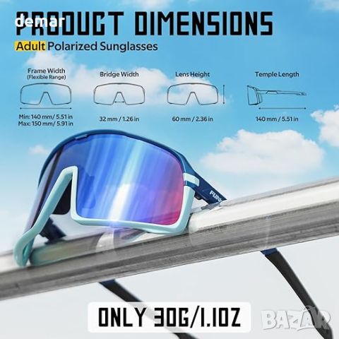 FUNWICT Поляризирани спортни слънчеви очила за бягане, колоездене, TR90 Frame UV400, снимка 4 - Спортна екипировка - 46447557