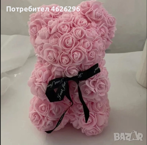 Мече от вечни рози . Перфектния подарък за всеки повод. Мече изработено от вечни рози. Зарадвайте лю, снимка 6 - Романтични подаръци - 52096848