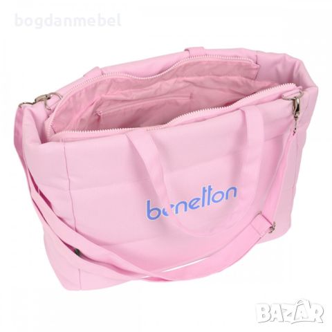 Чанта за лаптоп Benetton Pink Светло розово (54 x 31 x 17 cm), снимка 2 - Чанти - 46770498