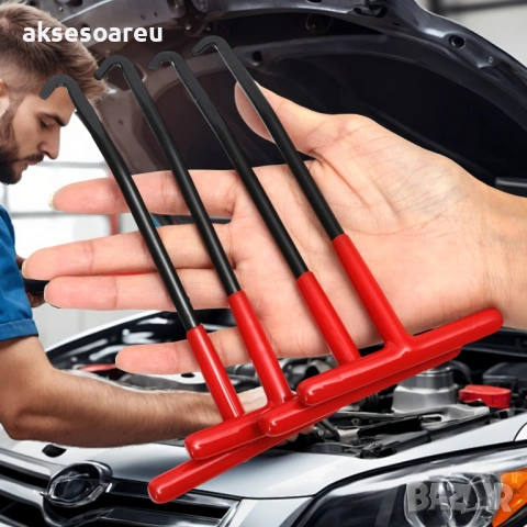3 бр. Издръжлива кука с Т-образна дръжка инструмент за издърпване на пружини за ауспуси спирачки